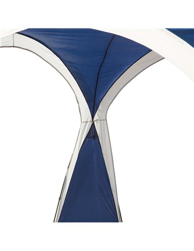 Outsunny 3.5 x 3.5M Gazebo Outdoor Marquee Tent Garden Sun Shelter Patio Spire Arc Pavilion Camp Sun Shade Blue and Grey