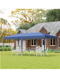 Outsunny 6x3m Pop Up Gazebo with 2-Roof Foldable Canopy Tent, Carrying Bag, Blue 2