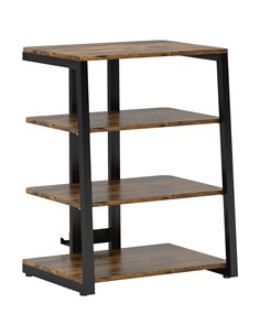 HOMCOM HiFi Stand, with Four Storage Shelves - Rustic Brown
