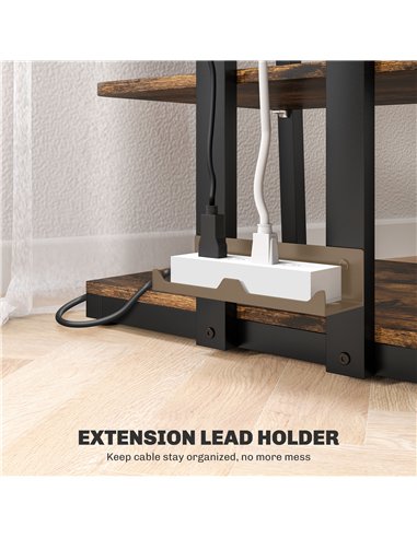 HOMCOM HiFi Stand, with Four Storage Shelves - Rustic Brown