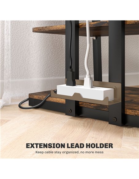 HOMCOM HiFi Stand, with Four Storage Shelves - Rustic Brown - pic 191088 | FastDaddyshop