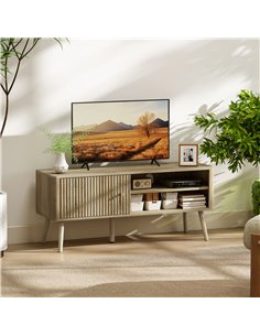 HOMCOM TV Stand Cabinet for TVs up to 55" - Oak 2