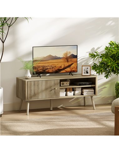 HOMCOM TV Stand Cabinet for TVs up to 55" - Oak