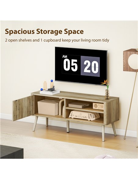 HOMCOM TV Stand Cabinet for TVs up to 55" - Oak - pic 191104 | FastDaddyshop