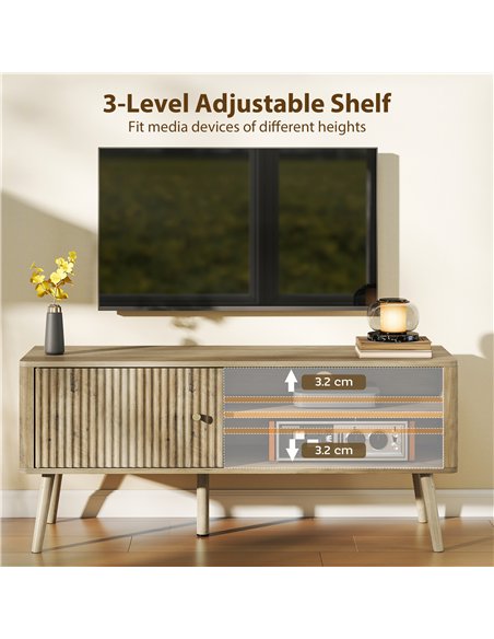HOMCOM TV Stand Cabinet for TVs up to 55" - Oak - pic 191105 | FastDaddyshop