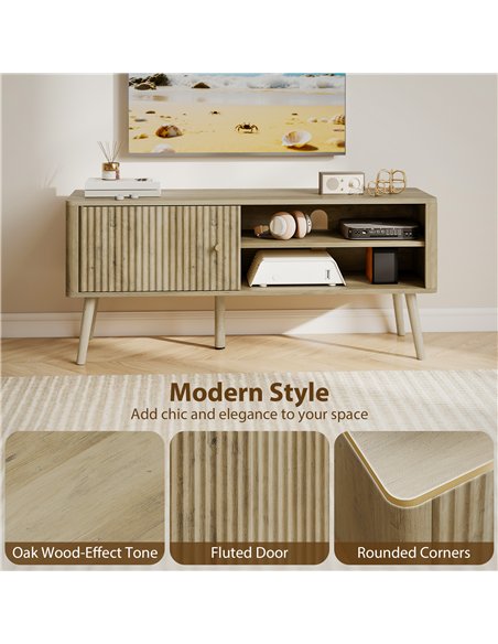HOMCOM TV Stand Cabinet for TVs up to 55" - Oak - pic 191106 | FastDaddyshop