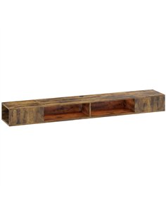 HOMCOM Wall Mounted TV Stand with RGB LED Lights, Floating Entertainment Centre for 75 Inch TV, Rustic Brown