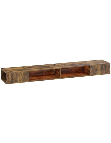 HOMCOM Wall Mounted TV Stand with RGB LED Lights, Floating Entertainment Centre for 75 Inch TV, Rustic Brown - pic 191110 | FastDaddyshop
