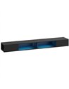 HOMCOM Wall Mounted TV Stand with RGB LED Lights, Floating Entertainment Centre for 75 Inch TV, Black