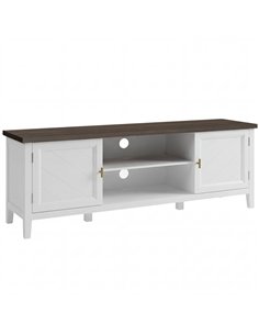HOMCOM TV Unit for TVs up to 42 Inch, Farmhouse Entertainment Centre with 2 Open Shelves, 2 Cabinets and Thick Top