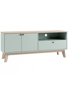 HOMCOM TV Stand Cabinet for Television up to 36 Inch, Modern TV Unit with 2 Doors, Entertainment Center with Adjustable Shelf