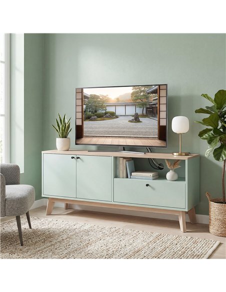 HOMCOM TV Stand Cabinet for Television up to 36 Inch, Modern TV Unit with 2 Doors, Entertainment Center with Adjustable Shelf - pic 191147 | FastDaddyshop
