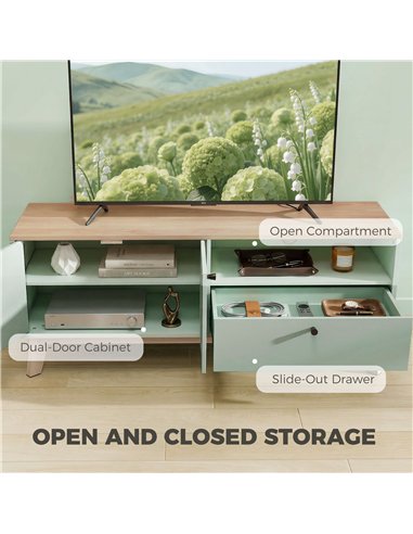 HOMCOM TV Stand Cabinet for Television up to 36 Inch, Modern TV Unit with 2 Doors, Entertainment Center with Adjustable Shelf