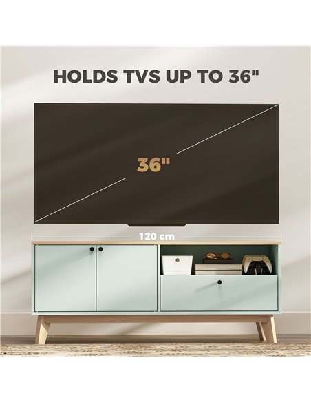 HOMCOM TV Stand Cabinet for Television up to 36 Inch, Modern TV Unit with 2 Doors, Entertainment Center with Adjustable Shelf - pic 191152 | FastDaddyshop
