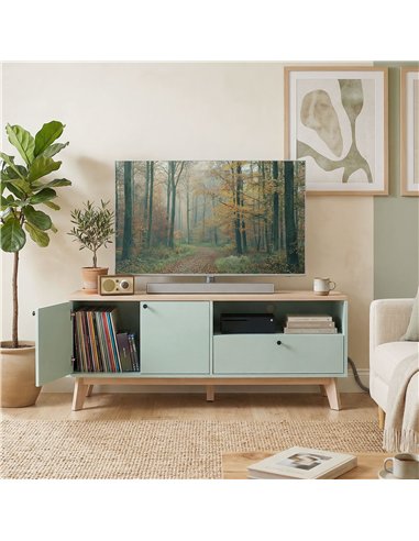 HOMCOM TV Stand Cabinet for Television up to 36 Inch, Modern TV Unit with 2 Doors, Entertainment Center with Adjustable Shelf