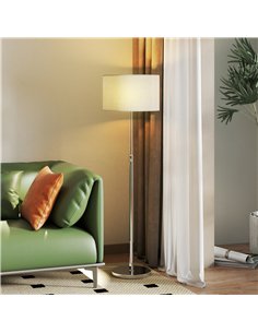 HOMCOM Floor Lamp with Remote, Height Adjustable Standing Lamp with Linen Shade, Dimmable with 3000K-6000K Adjustable Colour Tem 2