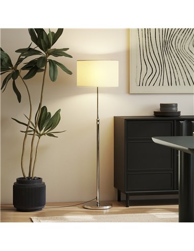 HOMCOM Floor Lamp with Remote, Height Adjustable Standing Lamp with Linen Shade, Dimmable with 3000K-6000K Adjustable Colour Tem