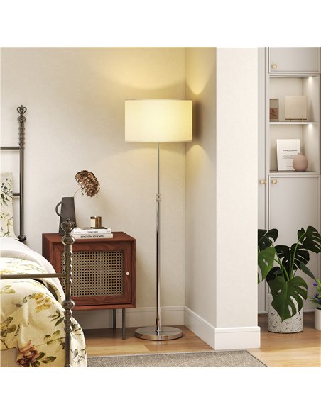 HOMCOM Floor Lamp with Remote, Height Adjustable Standing Lamp with Linen Shade, Dimmable with 3000K-6000K Adjustable Colour Tem - pic 191172 | FastDaddyshop