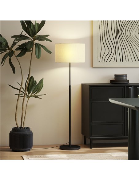 HOMCOM Floor Lamp with Remote, Height Adjustable Standing Lamp with Linen Shade, Dimmable with 3000K-6000K Adjustable Colour Tem - pic 191179 | FastDaddyshop