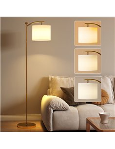 HOMCOM LED Floor Lamp with Remote Control - Gold Tone