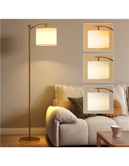 HOMCOM LED Floor Lamp with Remote Control - Gold Tone - pic 191182 | FastDaddyshop