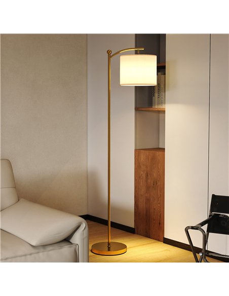 HOMCOM LED Floor Lamp with Remote Control - Gold Tone - pic 191183 | FastDaddyshop