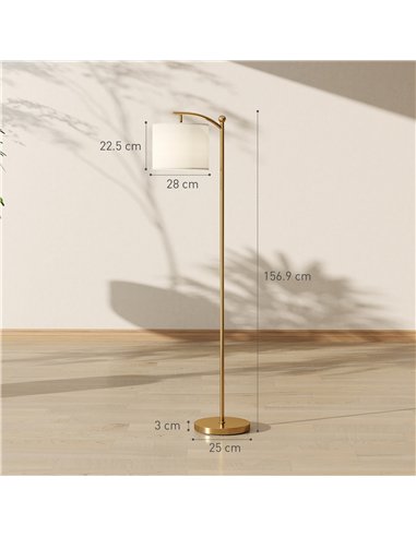 HOMCOM LED Floor Lamp with Remote Control - Gold Tone