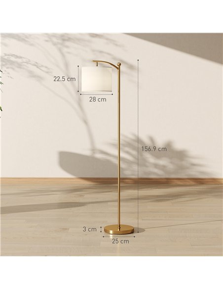 HOMCOM LED Floor Lamp with Remote Control - Gold Tone - pic 191184 | FastDaddyshop