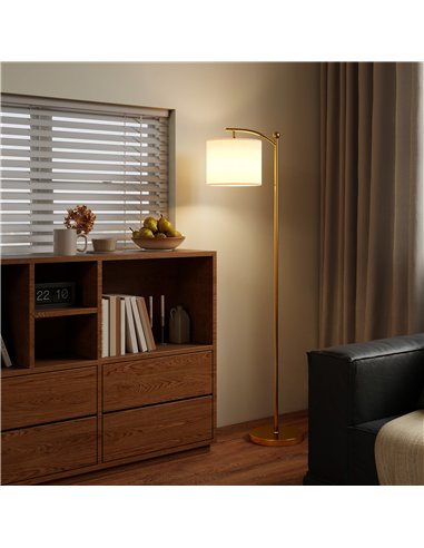 HOMCOM LED Floor Lamp with Remote Control - Gold Tone