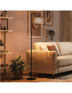 HOMCOM Boho Dimmable Floor Lamp - Black 2
