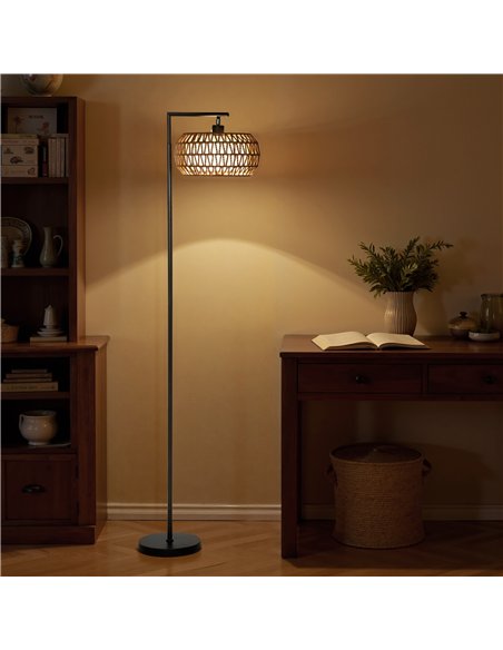 HOMCOM Boho Dimmable Floor Lamp - Black - pic 191199 | FastDaddyshop