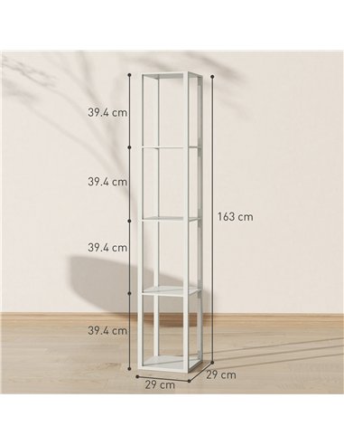 HOMCOM Floor Lamp with Shelves and 3 Brightness Levels - Oak