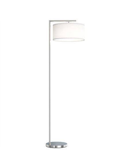 HOMCOM Floor Lamp, Modern Standing Lamp with Linen Lampshade, Round Base for Living Room, Bedroom, Dining Room, 153cm, Silver To - pic 191227 | FastDaddyshop