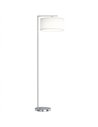 HOMCOM Floor Lamp, Modern Standing Lamp with Linen Lampshade, Round Base for Living Room, Bedroom, Dining Room, 153cm, Silver To