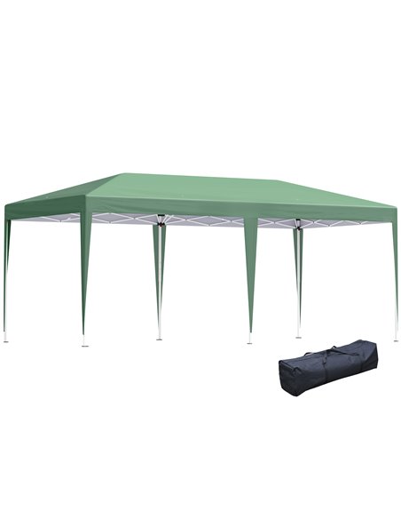 Outsunny 6x3m Pop Up Gazebo with 2-Roof Foldable Canopy Tent, Carrying Bag, Green - pic 19123 | FastDaddyshop