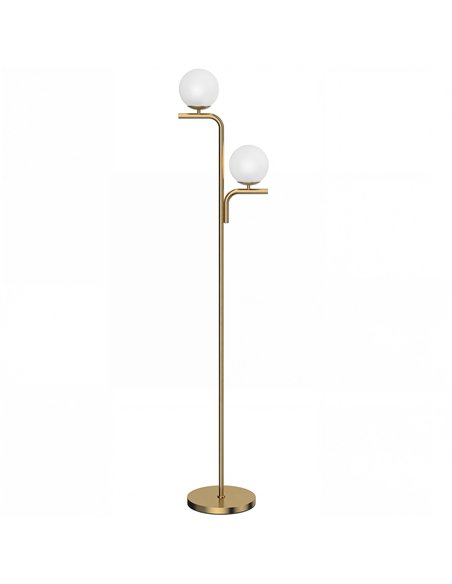 HOMCOM LED Floor Lamp, Modern Standing Lamp with 3 Colour Temperatures, Globe Glass Shades and Foot Switch, Gold Tone - pic 191236 | FastDaddyshop