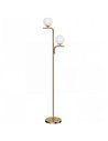 HOMCOM LED Floor Lamp, Modern Standing Lamp with 3 Colour Temperatures, Globe Glass Shades and Foot Switch, Gold Tone
