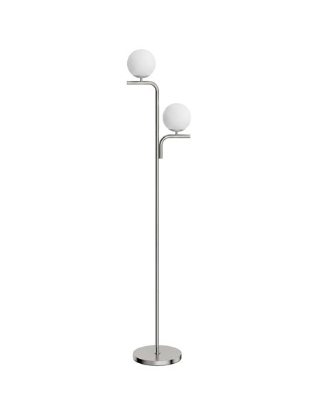 HOMCOM LED Floor Lamp, Modern Standing Lamp with 3 Colour Temperatures, Globe Glass Shades and Foot Switch, Silver Tone - pic 191245 | FastDaddyshop