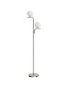HOMCOM LED Floor Lamp, Modern Standing Lamp with 3 Colour Temperatures, Globe Glass Shades and Foot Switch, Silver Tone