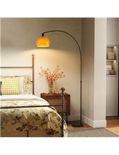 HOMCOM Floor Lamp for Living Room, Modern Standing Lamp with Shade & Foot Switch for Bedroom, Office, Black 2
