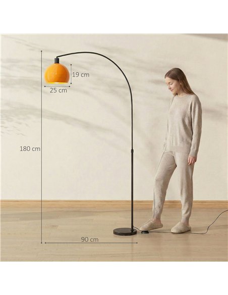HOMCOM Floor Lamp for Living Room, Modern Standing Lamp with Shade & Foot Switch for Bedroom, Office, Black - pic 191256 | FastDaddyshop