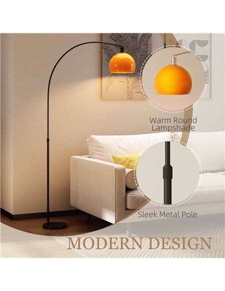 HOMCOM Floor Lamp for Living Room, Modern Standing Lamp with Shade & Foot Switch for Bedroom, Office, Black - pic 191257 | FastDaddyshop