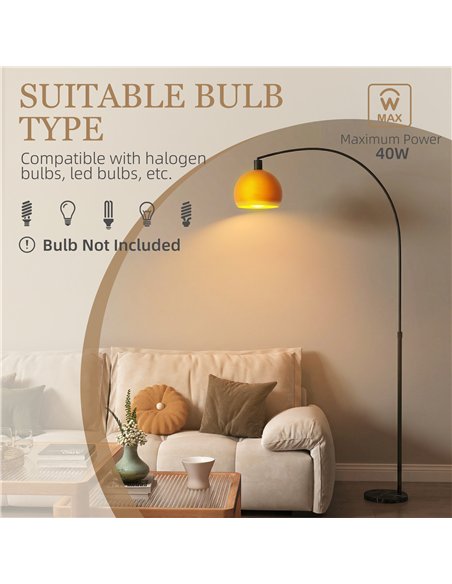 HOMCOM Floor Lamp for Living Room, Modern Standing Lamp with Shade & Foot Switch for Bedroom, Office, Black - pic 191259 | FastDaddyshop