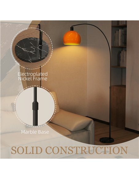 HOMCOM Floor Lamp for Living Room, Modern Standing Lamp with Shade & Foot Switch for Bedroom, Office, Black - pic 191260 | FastDaddyshop