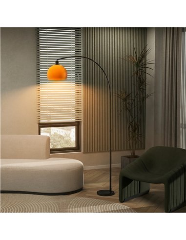 HOMCOM Floor Lamp for Living Room, Modern Standing Lamp with Shade & Foot Switch for Bedroom, Office, Black