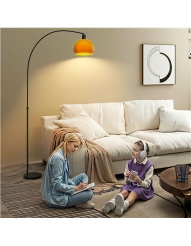 HOMCOM Floor Lamp for Living Room, Modern Standing Lamp with Shade & Foot Switch for Bedroom, Office, Black