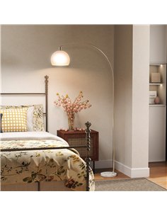 HOMCOM Floor Lamp for Living Room, Modern Standing Lamp with Shade & Foot Switch for Bedroom, Office, White 2