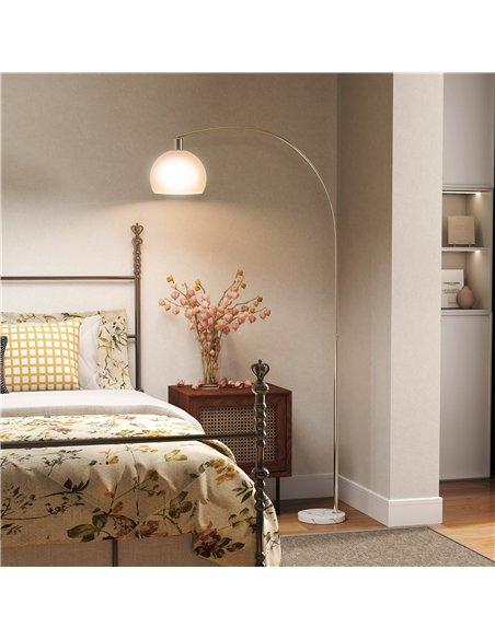 HOMCOM Floor Lamp for Living Room, Modern Standing Lamp with Shade & Foot Switch for Bedroom, Office, White - pic 191264 | FastDaddyshop