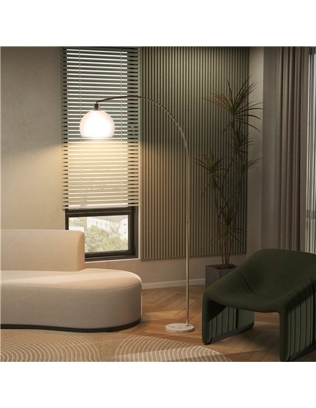 HOMCOM Floor Lamp for Living Room, Modern Standing Lamp with Shade & Foot Switch for Bedroom, Office, White - pic 191270 | FastDaddyshop