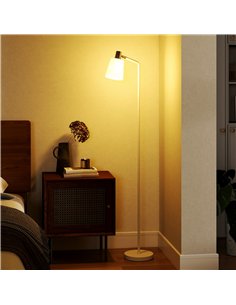 HOMCOM Modern Standing Lamp, Floor Lamp with 350° Rotatable Head for Living Room, White 2